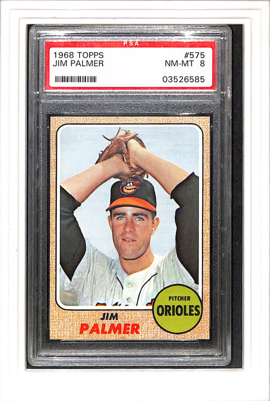 1968 Topps #575 Jim Palmer PSA 8 SN 03526585