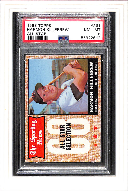 1968 Topps #361 Harmon Killebrew All Star PSA 8 SN 55922612
