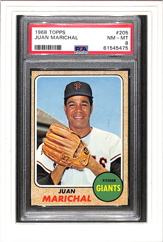 1968 Topps #205 Juan Marichal PSA 8 SN 61545475