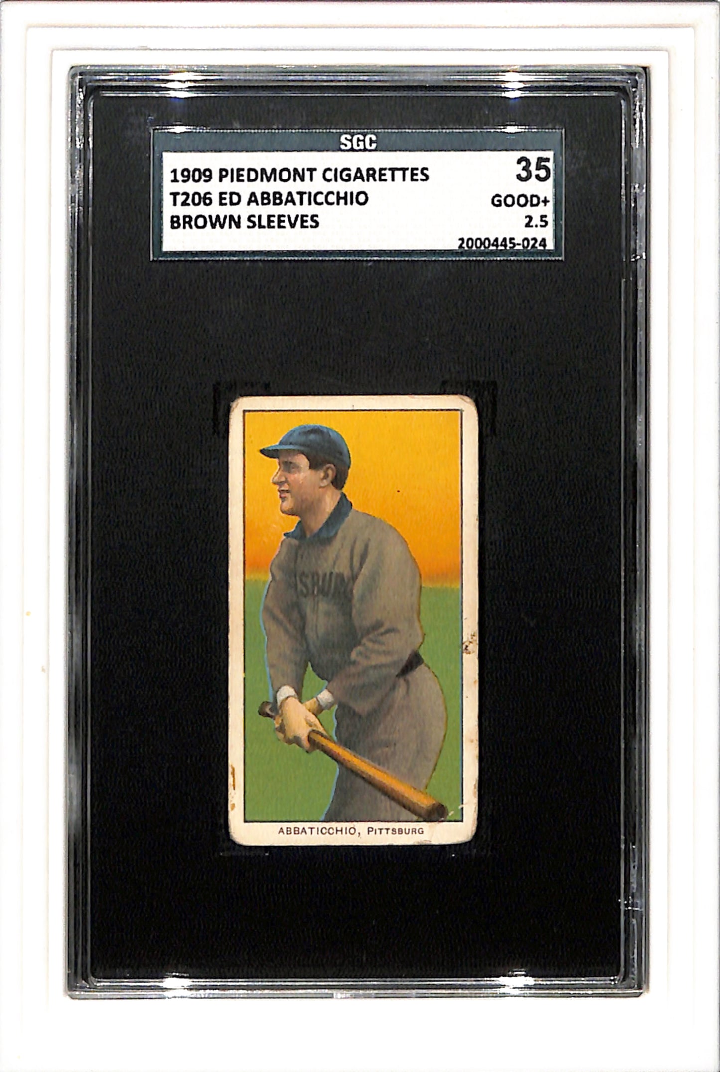 1909-11 T206 Piedmont 150 Ed Abbaticchio SGC 2.5 SN