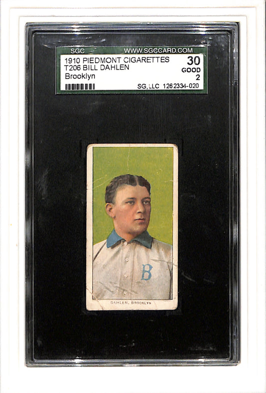 1909-11 T206 Bill Dahlen Brooklyn Variation SGC 2