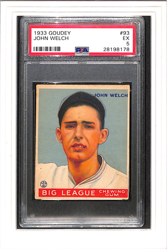 1933 Goudey #93 John Welch PSA 5 SN 28198178
