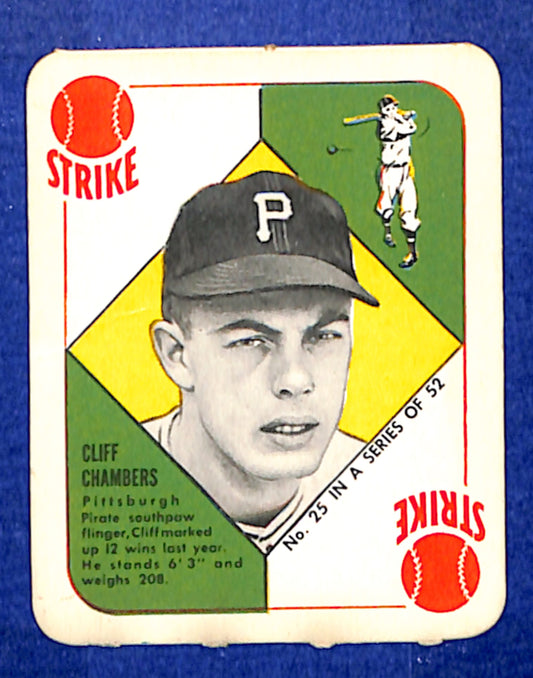 1951 Topps Red Backs #25 Cliff Chambers Pittsburgh Pirates G/VG HOF10011330