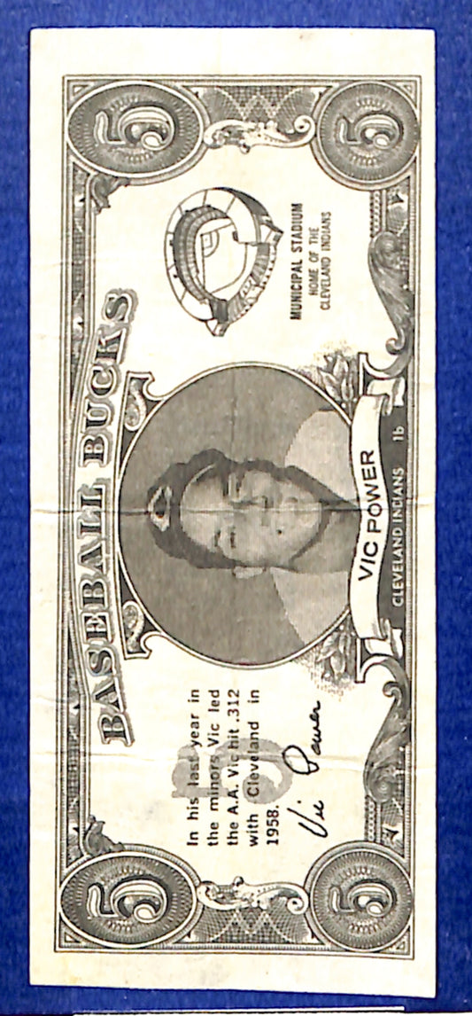 1962 Topps Baseball Bucks Vic Power Cleveland Indians VGEX HOF10011331