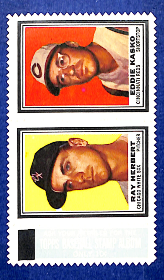 1962 Topps Stamp Panels Ray Herbert / Eddie Kasko EX HOF10011340
