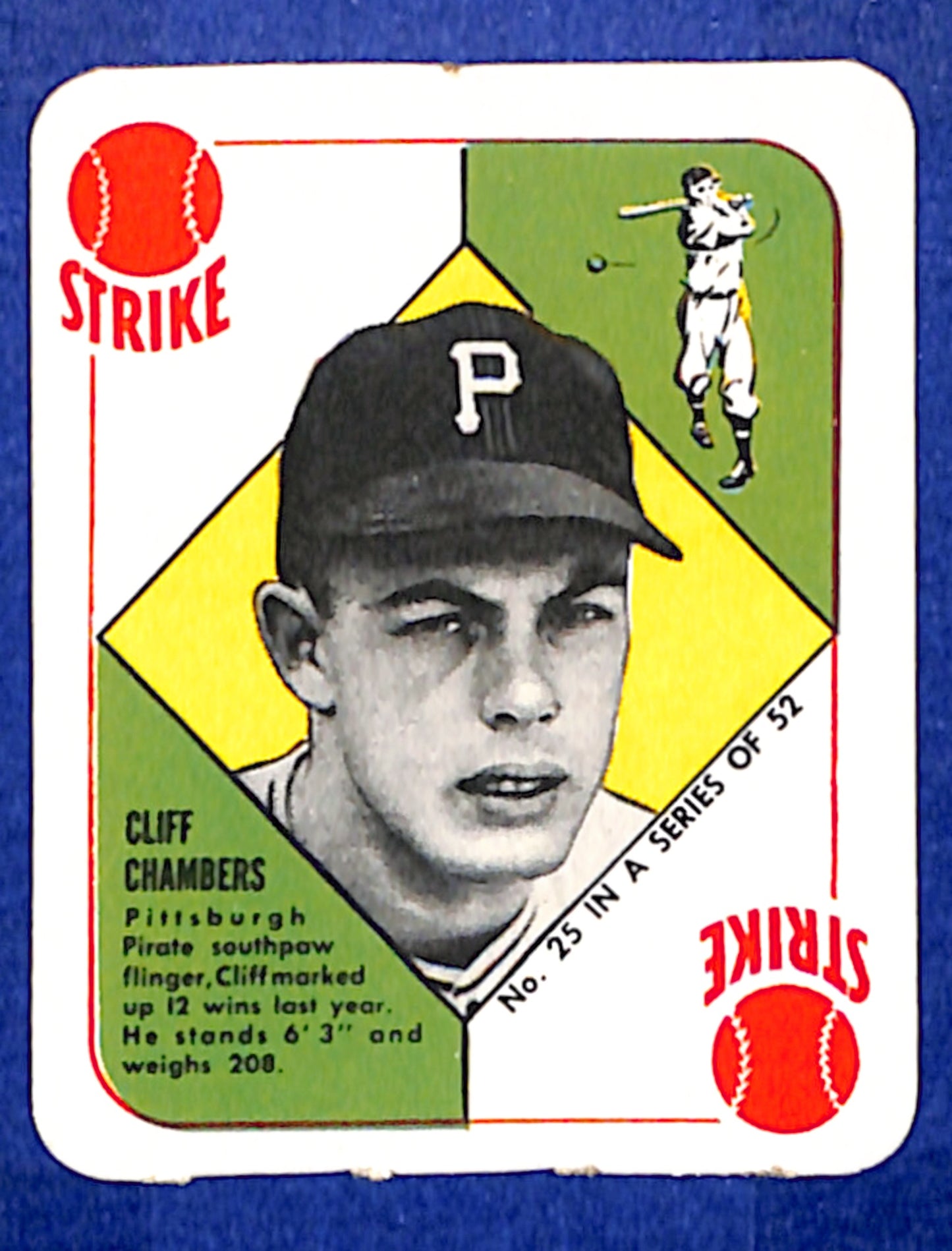 1951 Topps Red Backs #25 Cliff Chambers Pittsburgh Pirates VGEX HOF10011442