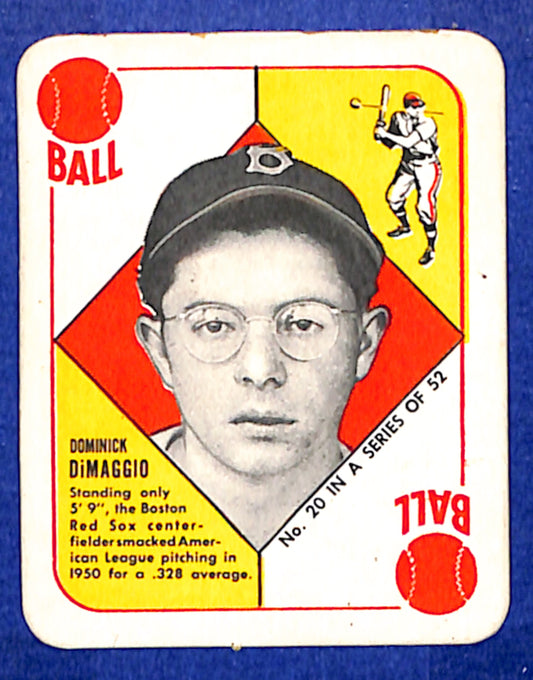 1951 Topps Red Backs #20 Dominic DiMaggio Boston Red Sox VGEX HOF10011443