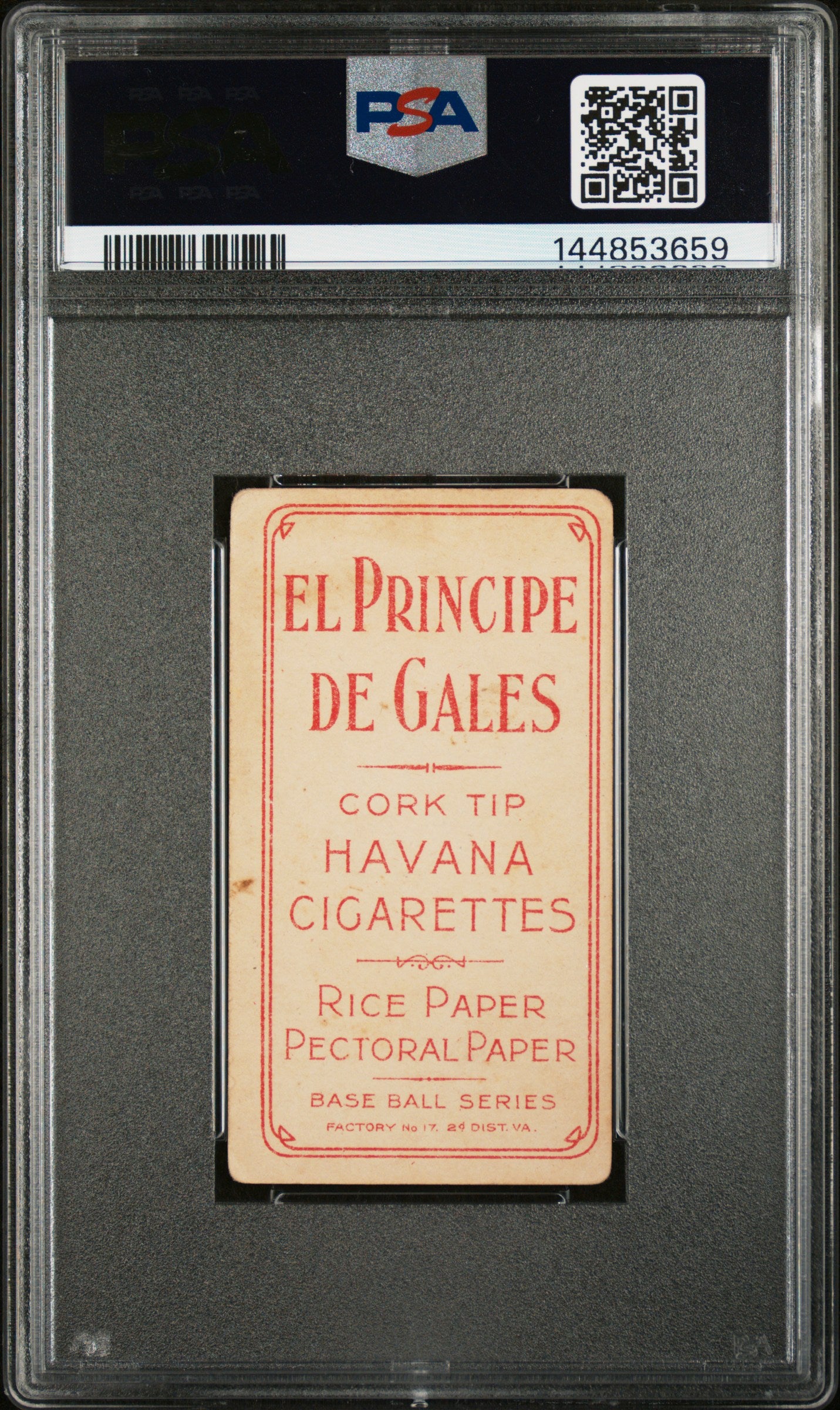 1909-11 T206 El Principe De Gales Jack Knight With Bat PSA 2 SN 144853659