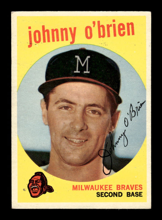 1959 Topps #499 Johnny O'Brien Milwaukee Braves NMT HOF10011488