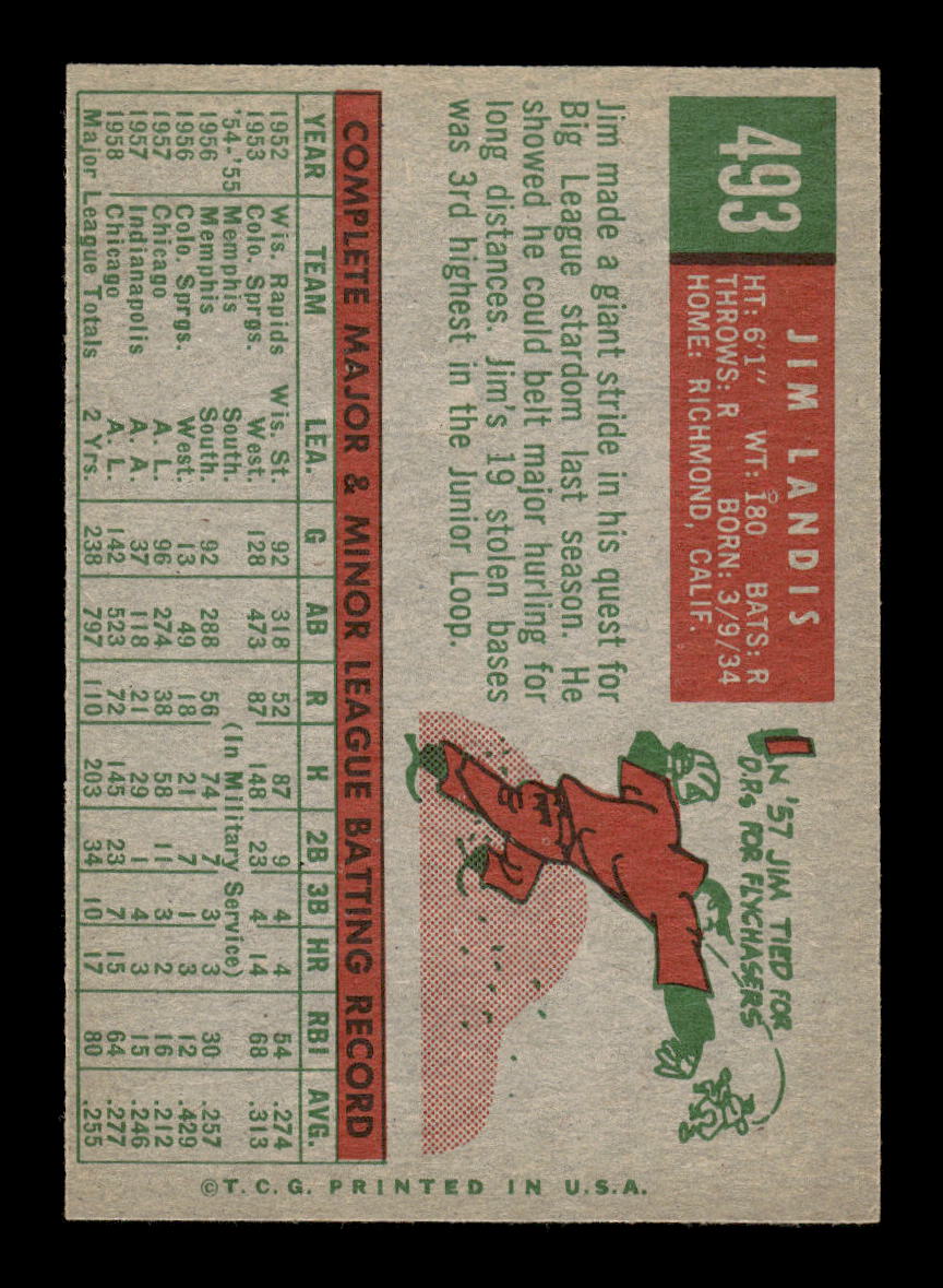 1959 Topps #493 Jim Landis Chicago White Sox NMT HOF10011489