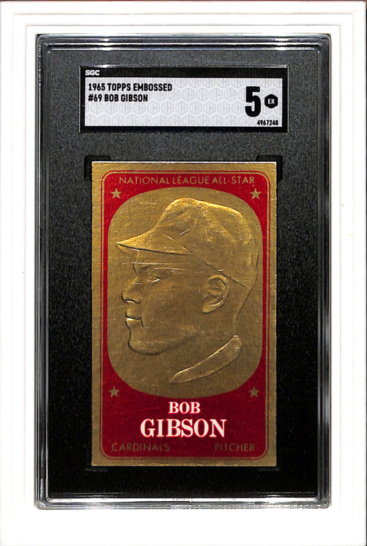 1965 Topps Embossed #69 Bob Gibson SGC 5 SN 4967248