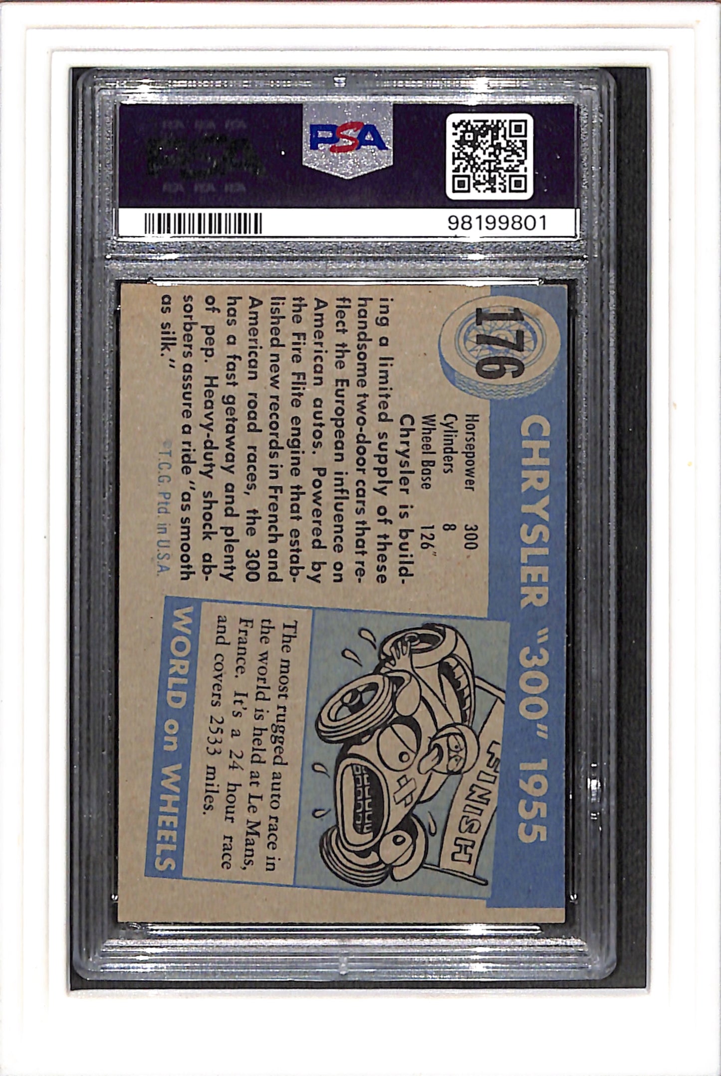 1955 World On Wheels #176 Chrysler 300 Blue Back PSA 7 SN 98199801