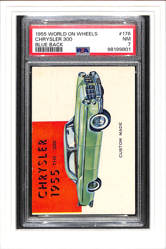 1955 World On Wheels #176 Chrysler 300 Blue Back PSA 7 SN 98199801