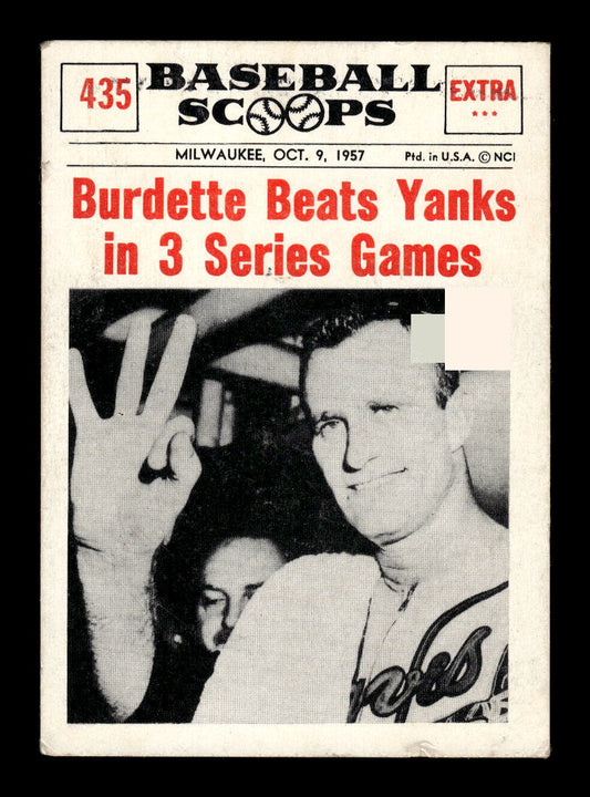 1961 Nu-Cards Baseball Scoops #435 Lew Burdette G/VG HOF10011550