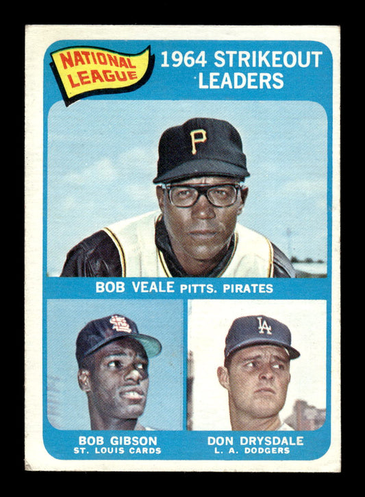 1965 Topps #12 NL Strikeout Leaders Bob Gibson Don Drysdale VG HOF10011579