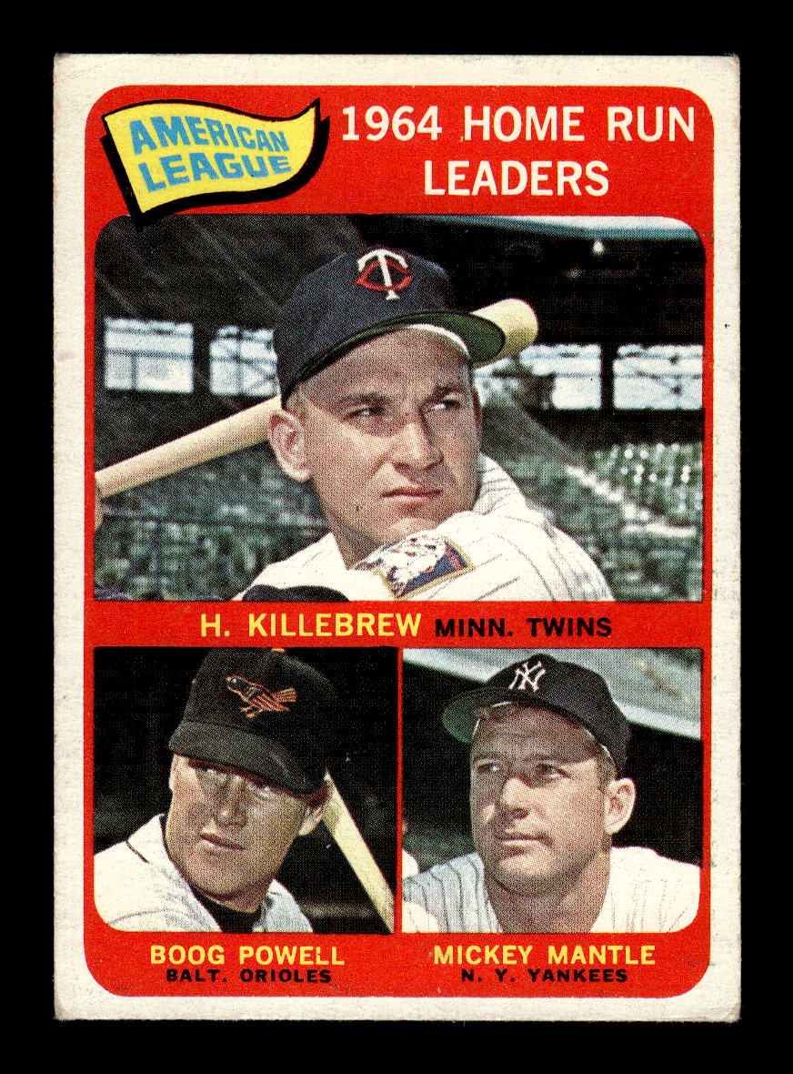 1965 Topps #3 American League HR Leaders Killebrew Mickey Mantle VG HOF10011583