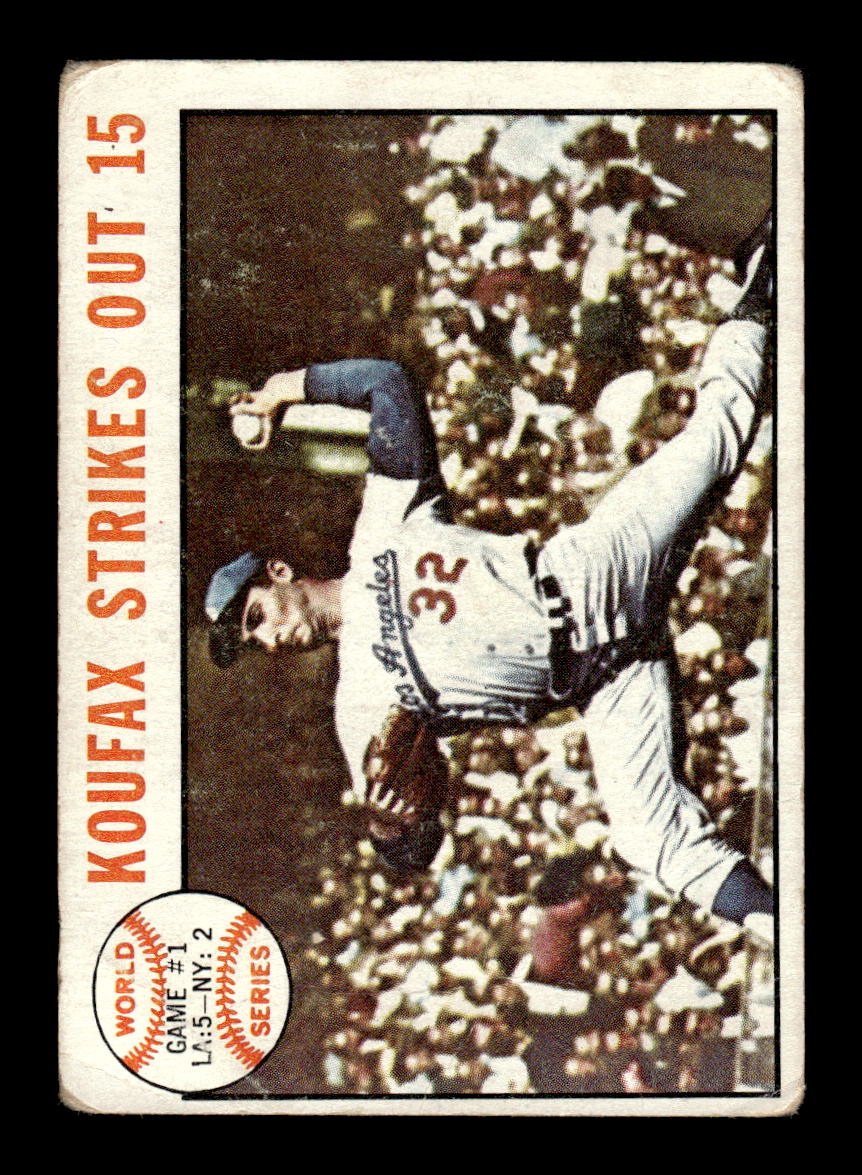 1964 Topps #136 World Series Game #1 - Koufax Strikes Out 15 G/VG HOF10011586