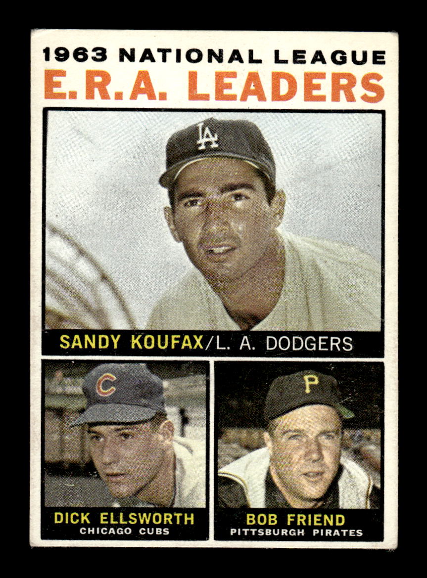 1964 Topps #1 1963 NL ERA Leaders Sandy Koufax VG HOF10011605