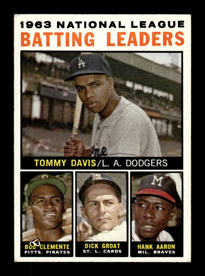1964 Topps #7 1963 NL Batting Leaders Clemente Aaron VGEX HOF10011607