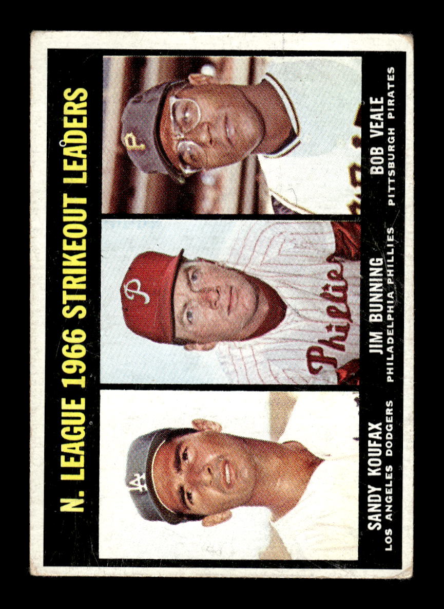 1967 Topps #238 NL Strikeout Leaders Koufax Bunning VG HOF10011664