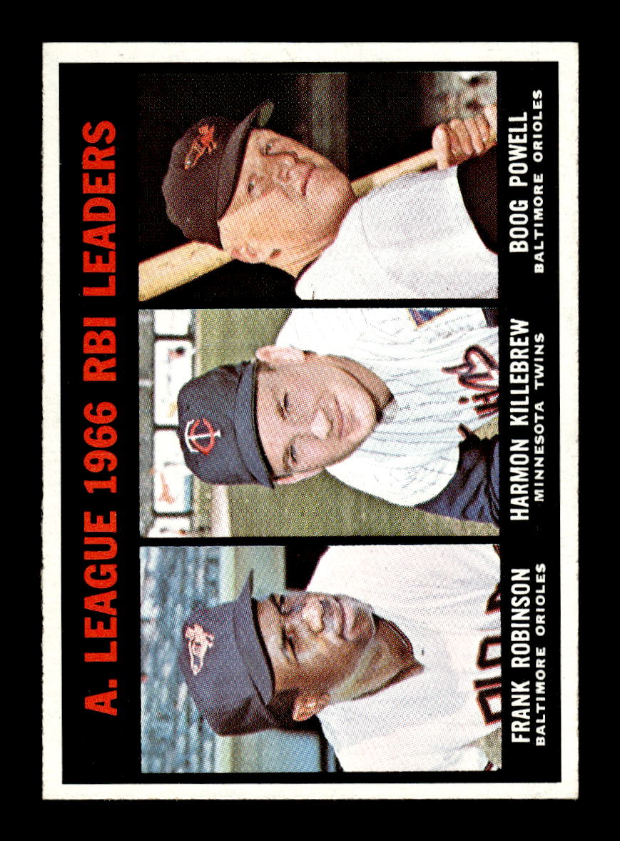 1967 Topps #241 AL RBI Leaders Robinson Killebrew Powell EX HOF10011665