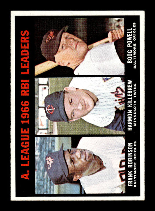 1967 Topps #241 AL RBI Leaders Robinson Killebrew Powell EX HOF10011665