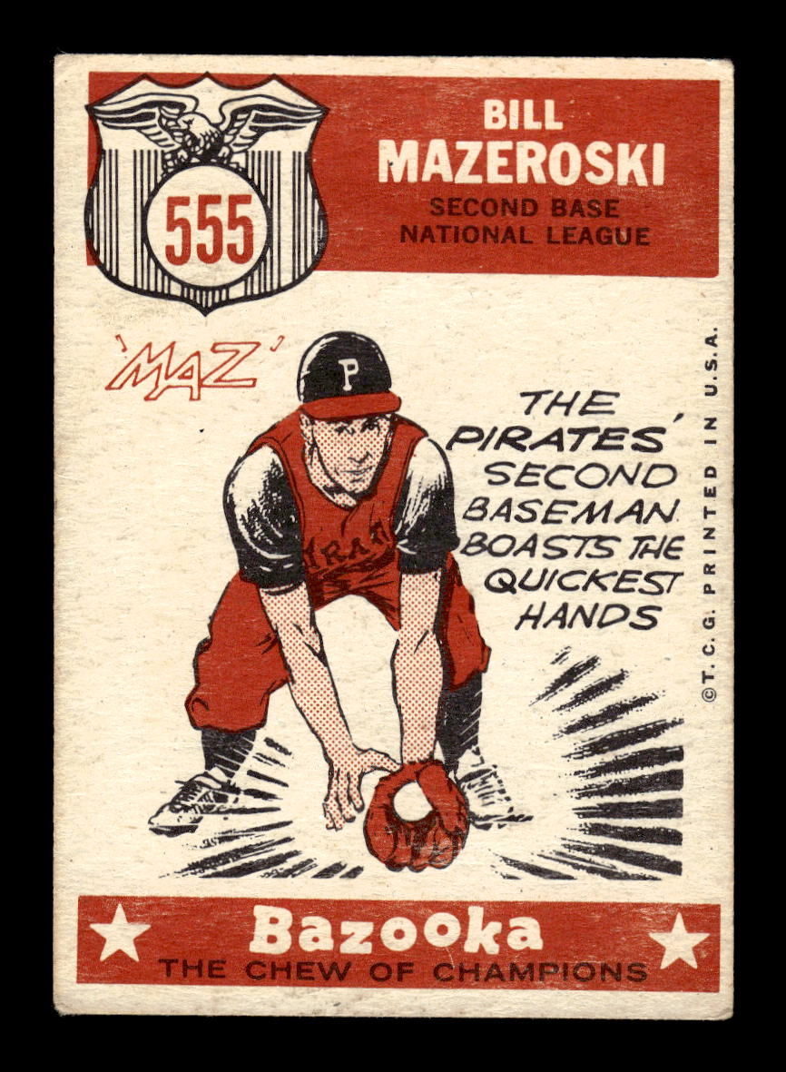 1959 Topps #555 Bill Mazeroski Pittsburgh Pirates VG HOF10011692