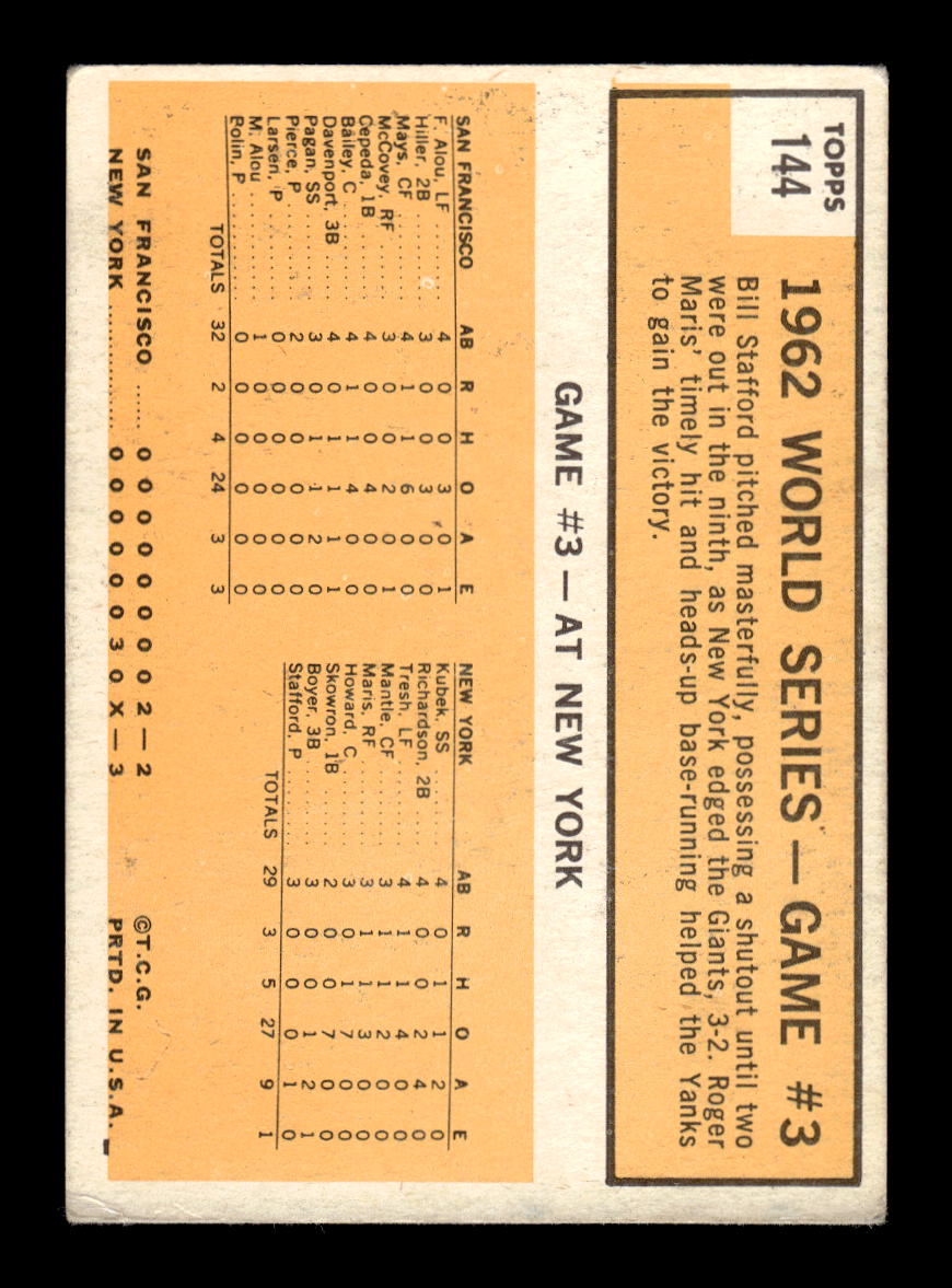 1963 Topps #144 Maris Sparks Yankee Rally VG HOF10011717
