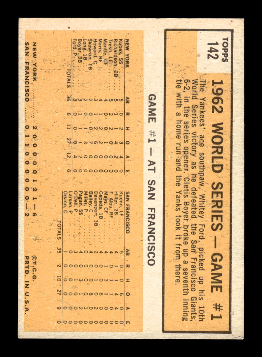 1963 Topps #142 Yanks' Ford Wins Series Opener VG HOF10011718