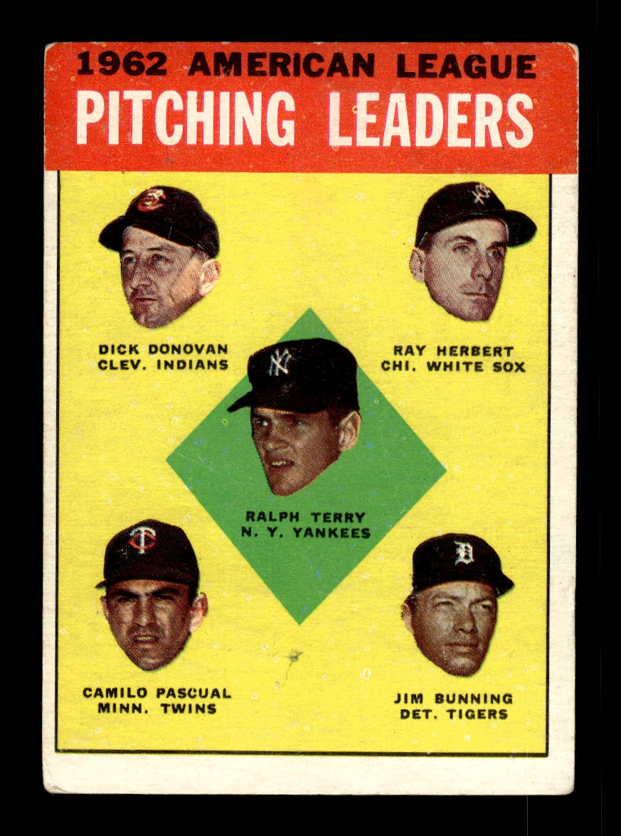 1963 Topps #8 AL Pitching Leaders Jim Bunning) G/VG HOF10011729