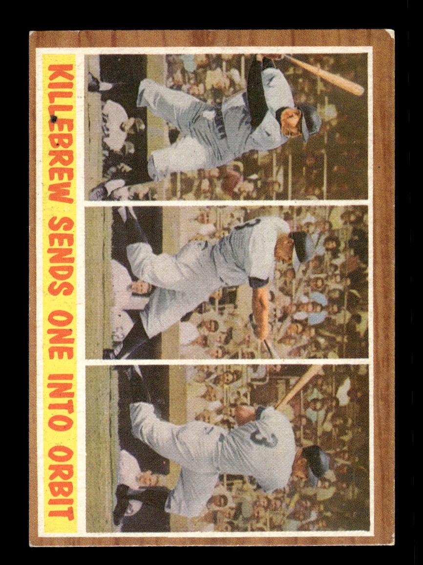 1962 Topps #316 Killebrew Sends One Into Orbit Minnesota Twins VG HOF10011733