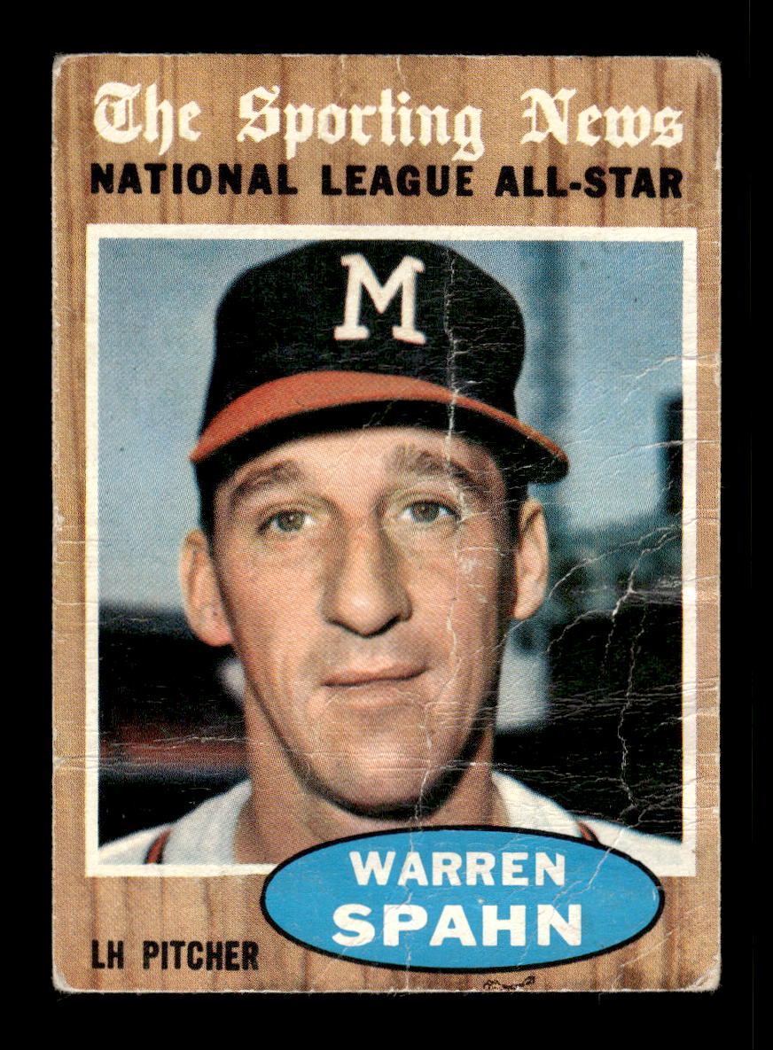 1962 Topps #399 Warren Spahn Milwaukee Braves Poor HOF10011740
