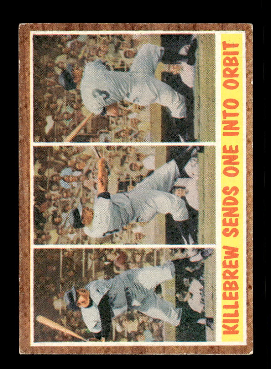 1962 Topps #316 Killebrew Sends One Into Orbit Minnesota Twins VG HOF10011743