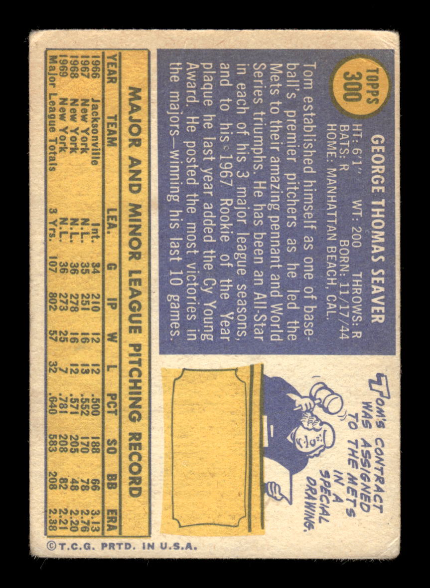 1970 Topps #300 Tom Seaver New York Mets Poor HOF10011784