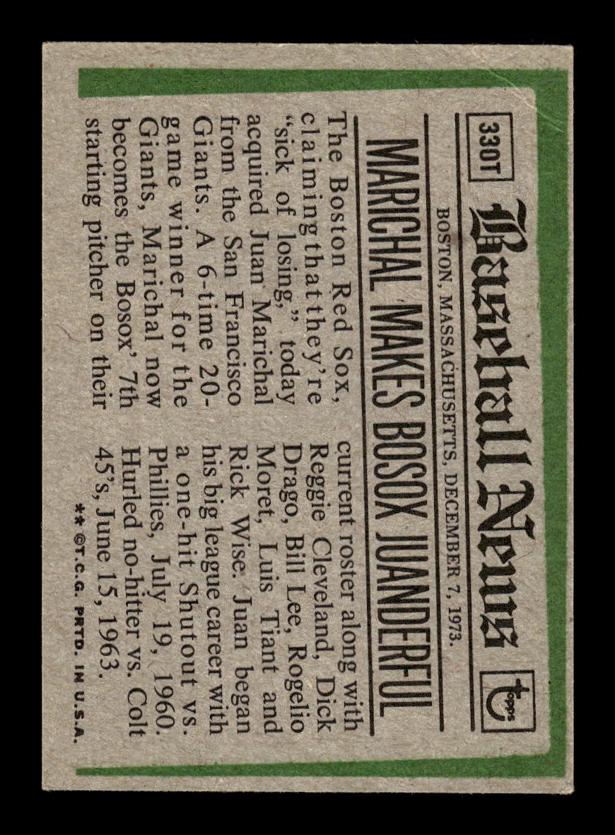 1974 Topps #330T Juan Marichal Boston Red Sox VGEX HOF10011839