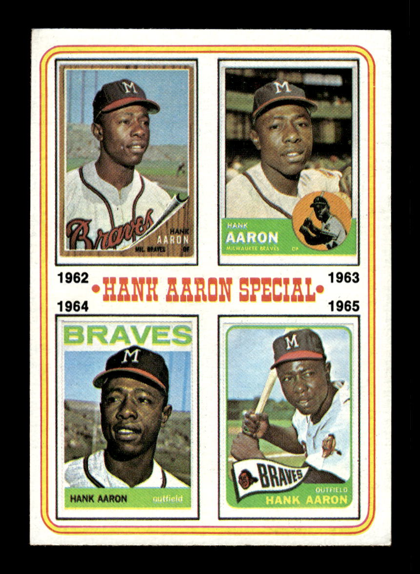 1974 Topps #4 Hank Aaron Special 1962-1965 Milwaukee Braves EX HOF10011849