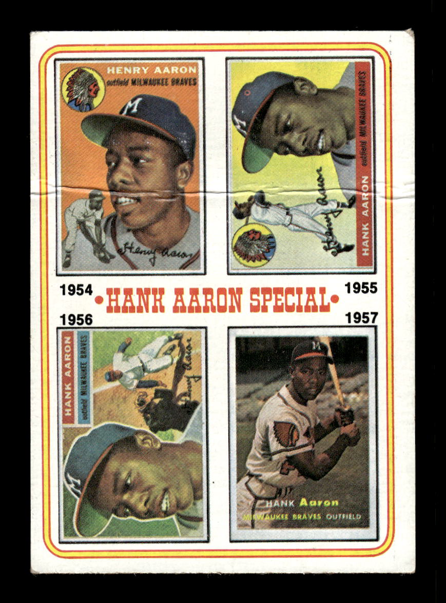 1974 Topps #2 Hank Aaron Special: 1954-1957 Milwaukee Braves Poor HOF10011852
