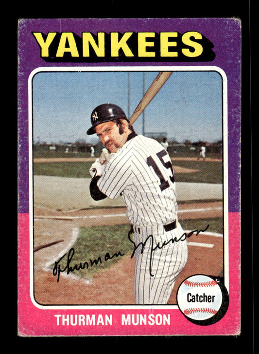 1975 Topps #20 Thurman Munson New York Yankees G/VG 10011890