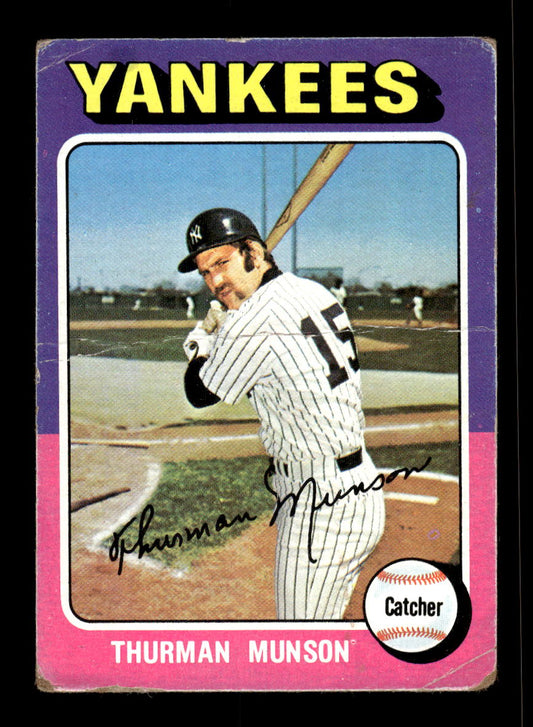 1975 Topps #20 Thurman Munson New York Yankees Poor 10011891