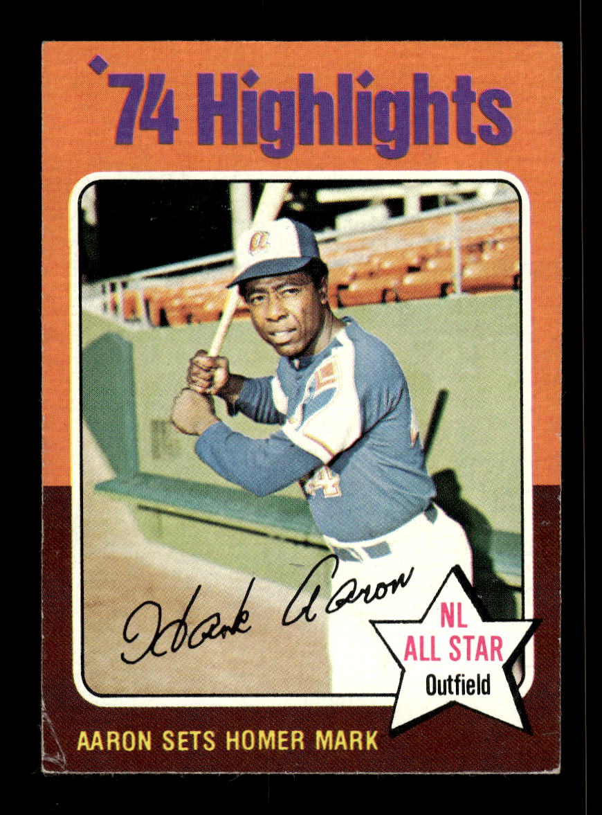 1975 Topps #1 Hank Aaron Atlanta Braves VG 10011894