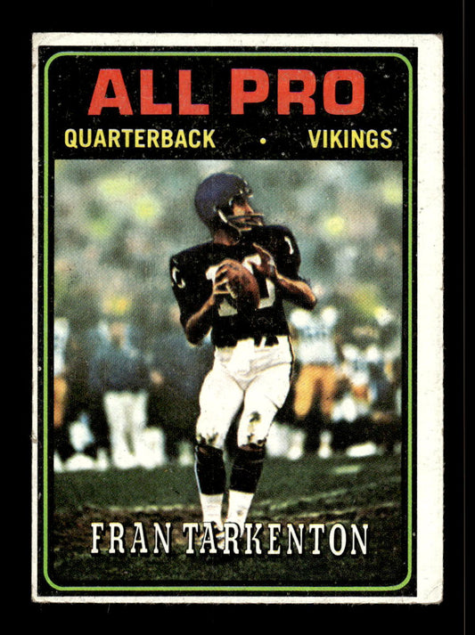 1974 Topps #129 Fran Tarkenton Minnesota Vikings VG 10011917