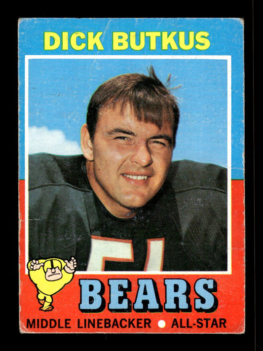 1971 Topps #25 Dick Butkus Chicago Bears G/VG 10011928