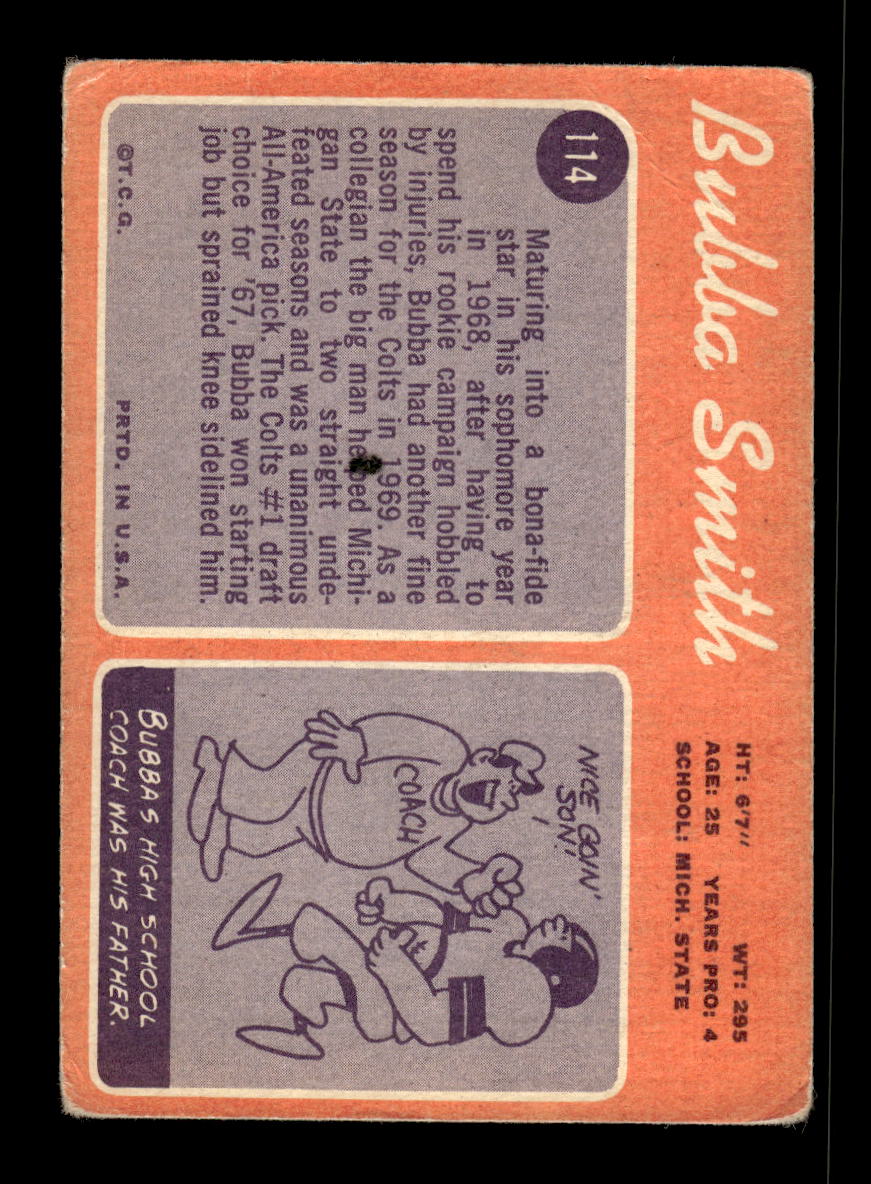 1970 Topps #114 Bubba Smith Baltimore Colts G/VG 10011937
