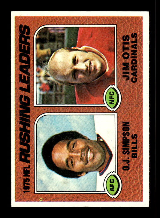 1976 Topps #203 1975 Rushing Leaders O.J. Simpson / Jim Otis EXMT 10011968