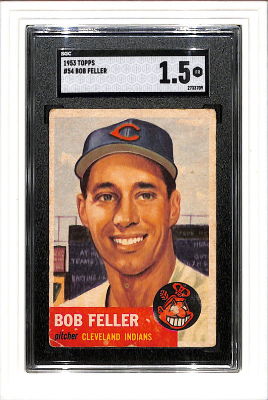 1953 Topps #54 Bob Feller SGC 1.5 SN 2733709