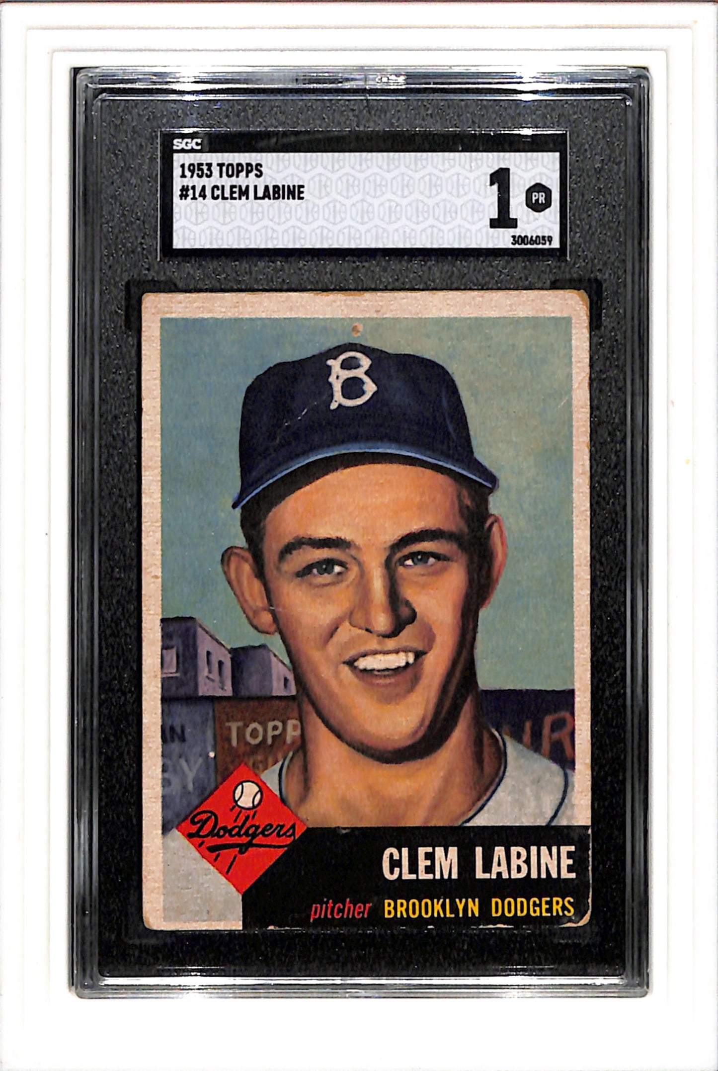 1953 Topps #14 Clem Labine SGC 1 SN 3006059