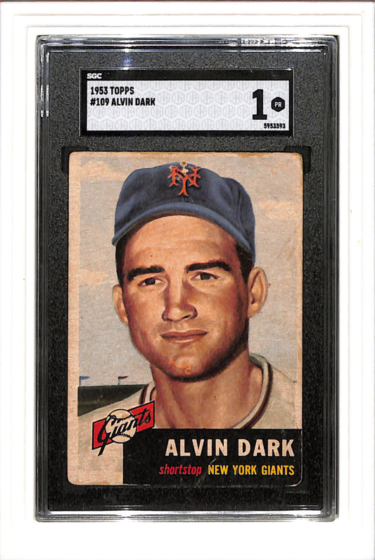 1953 Topps #109 Alvin Dark SGC 1 SN 5953593
