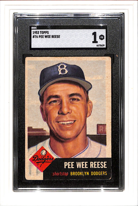 1953 Topps #76 Pee Wee Reese SGC 1 SN 6675639