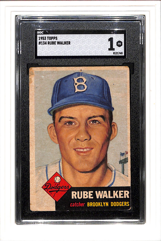 1953 Topps #134 Rube Walker SGC 1 SN 8121745