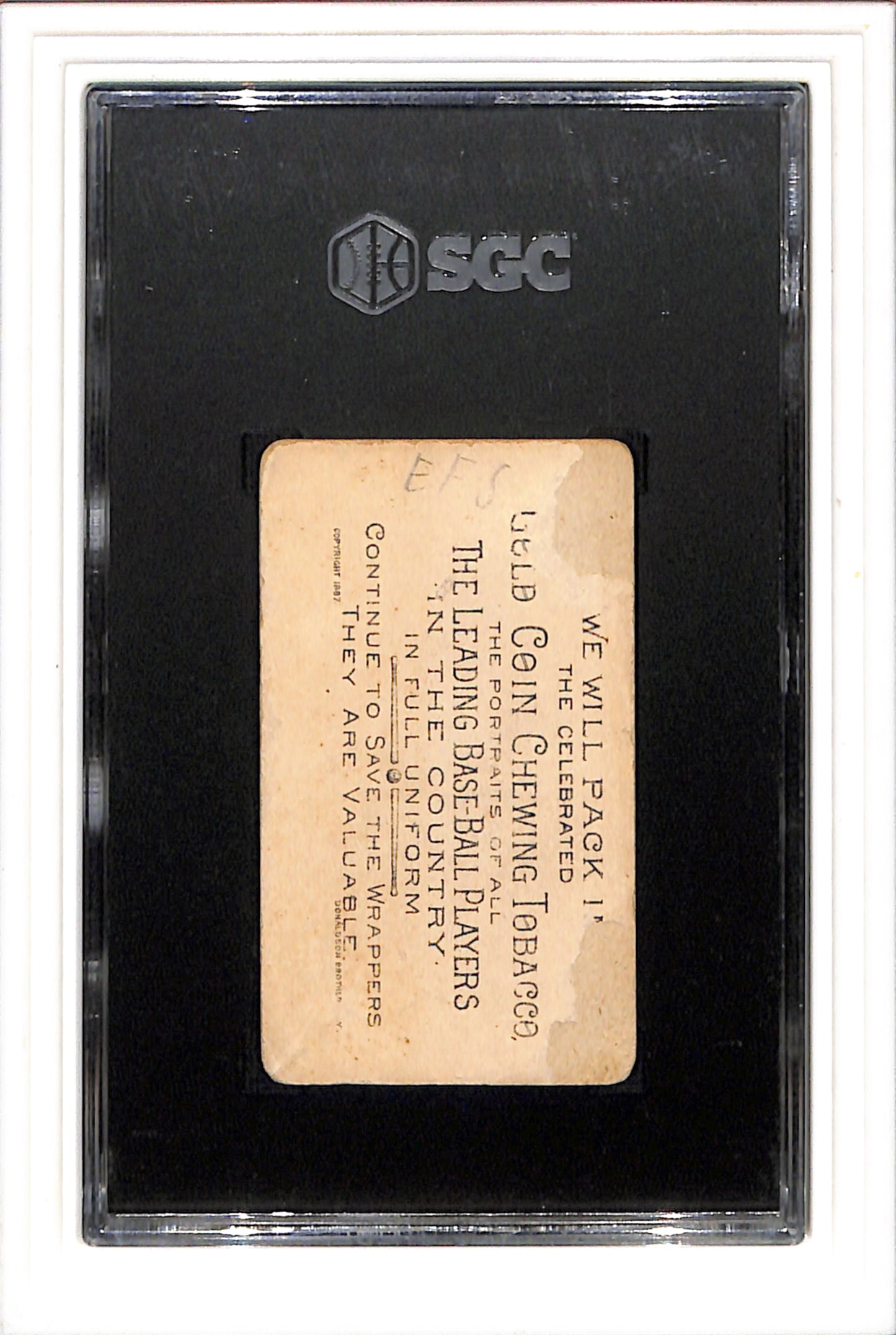 1887 Gold Coin (Buchner) (N284) # Tom Morrissy SGC 1 SN 0476917